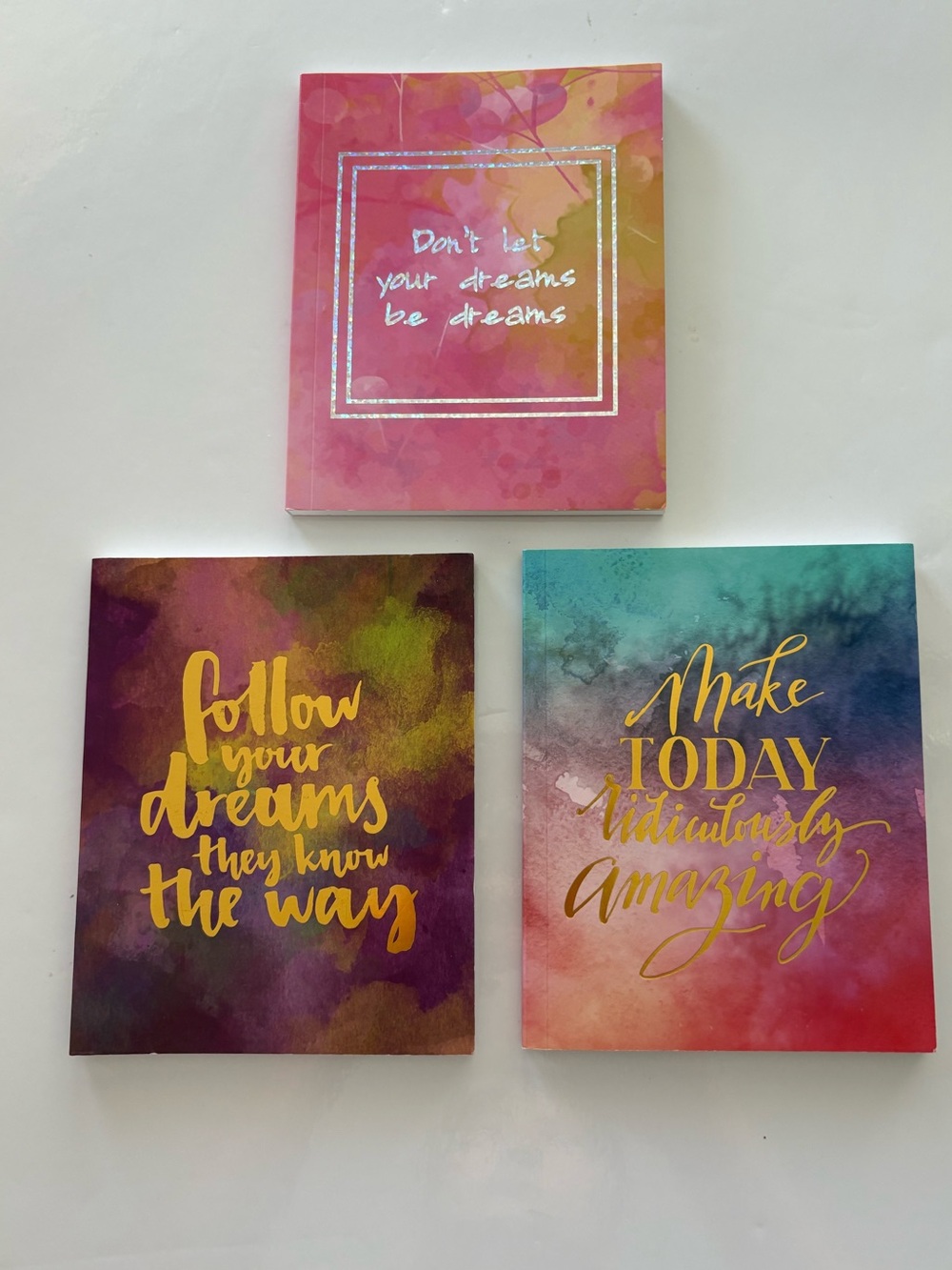NWOT Set of 3 Motivational Mini Notebook / Journal Set